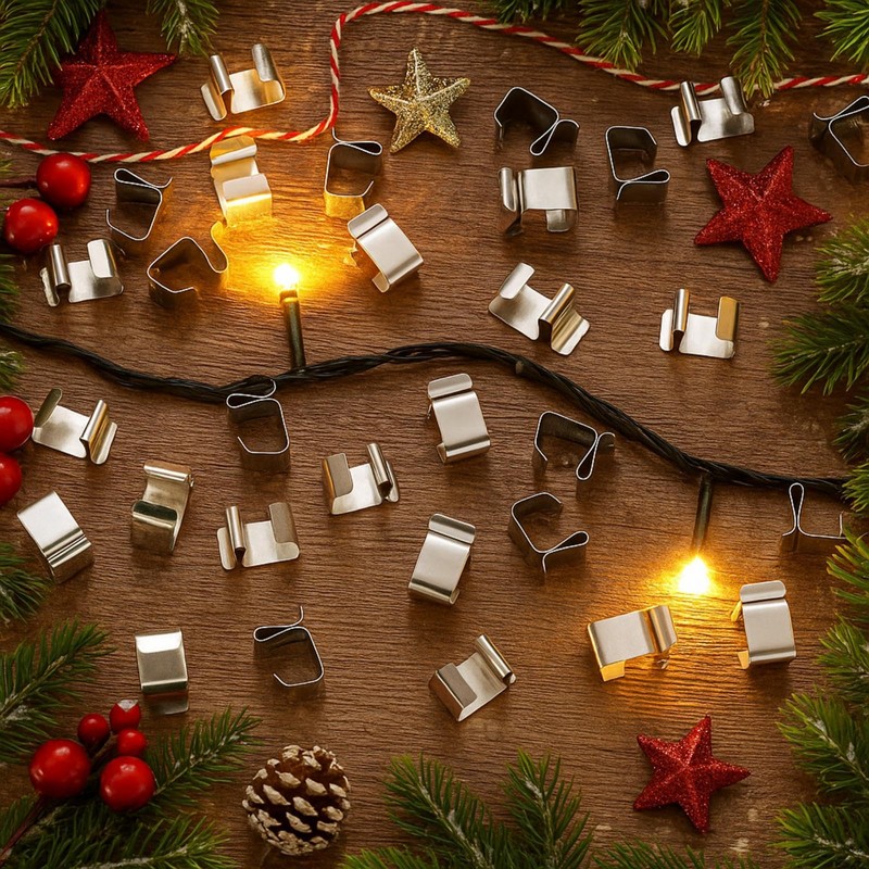 100 Pcs Lights Gutter Hook Clips for Hanging Outdoor Holiday