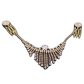 V G S Eternity Fashions Goldtone Rhinestones Fringe Head Chain Hair Band (4310-GDC Ur)