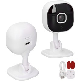 Smart Security Camera, 1080P Cameras with Night Vision, Real Time Motion Detection, Remote Monitoring and Intercom, Built in AP Hotspot