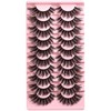 FARRED Cat Eye Lashes Fluffy False Eyelashes 10 Pairs Fake