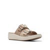 Clarks Women's Drift Buckle Slide Sandal, Sand Combi, 7.5