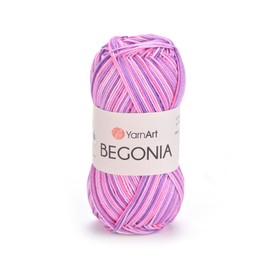 YarnArt Begonia 100% Mercerized Cotton Yarn – 1 Skein (50g/1.76 Oz) – 185 Yards – Fine Sport #2 – Soft, Durable, Variegated Yarn for Knitting, Crochet, Amigurumi & Baby Projects (1, 508)