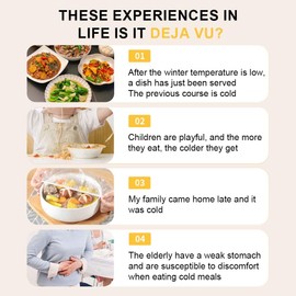 Food Warmer Mat, Electric Portable Silicone Warming Tray - 5 Temperature Settings, Foldable and Easy to Clean, Suitable for Daily use