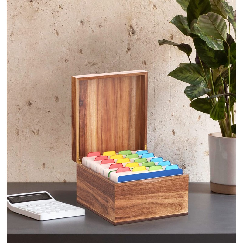 Neando 5x8 Index Card Organizer with Lid – Extra Large