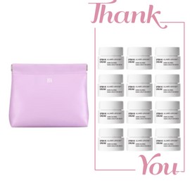 IOPE Signature Lavender Pouch + IOPE Stem3 Cream 60ml (12 5ml) Set / 시그니처 라벤더 파우치+아이오페 스템3 크림 60ml (5ml 12개) 세트