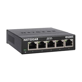 NETGEAR GS305 5-Port Gigabit Ethernet Network Switch, Hub, Internet Splitter, Desktop, Sturdy Metal, Fanless, Plug and Play
