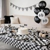 196Pcs Black White Checkered Race Car Party Supplies for 24