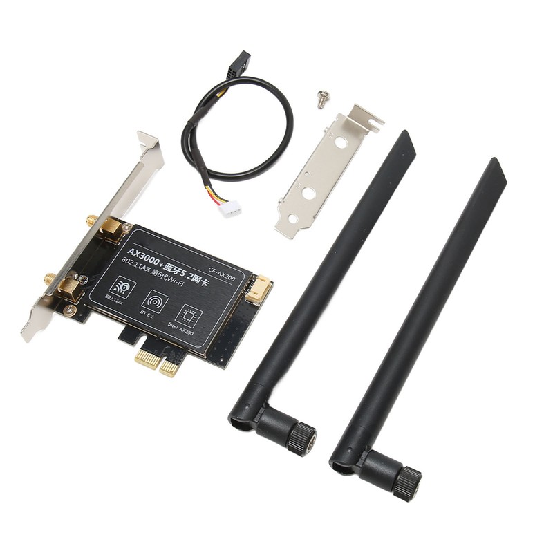 WiFi 6 PCIe Card AX3000Mbps 2.4GHz 5GHz Dual Antenna BT5.2