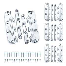 POWERTEC Surface Mounted Bed Rail Brackets 8PK, Bed Frame Hardware w/ Mounting Screws for Bed Frame/Head Board/Footboards, No-Mortise Bed Hardware (71425-P2)