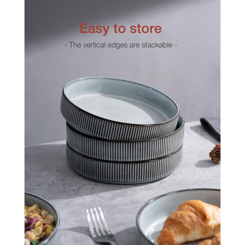 famiware Star 7.5" Pasta Bowls Set, Salad Bowl Set of