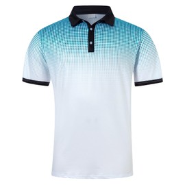 uideazone Men's Polo Golf Shirts Dry Fit Performance Golf Shirts Athletic Funny Golf Short Sleeve White Black Fitness Collar Top L