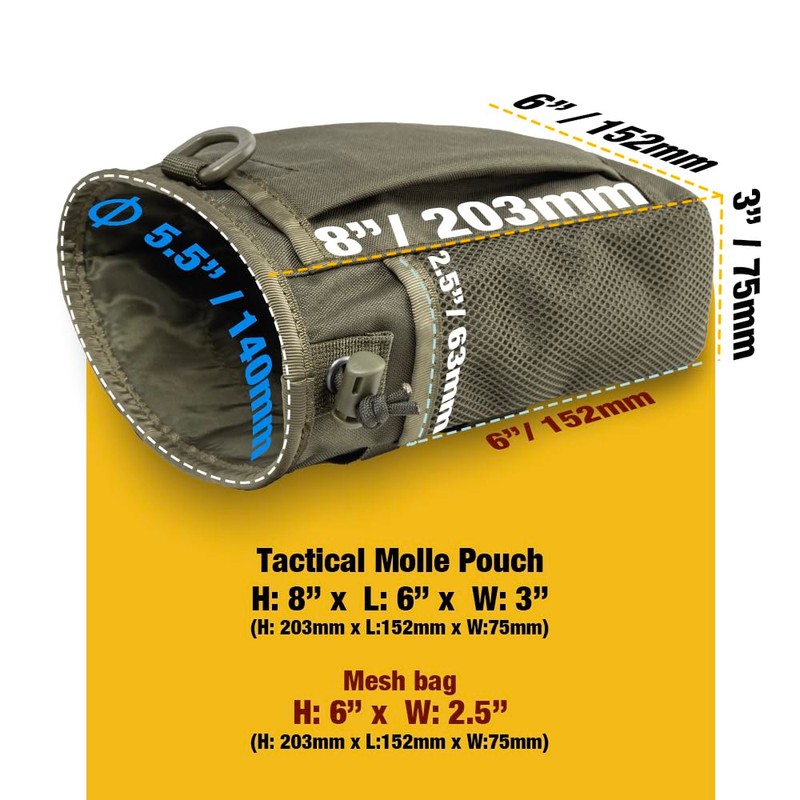 TSPRO Molle Dump Pouch with Drawstring Magazine Bag Utility Bag