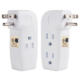 FiiMan 3 Outlet Wall Adapter, UL Listed 1875W/15Amps 3-Prong Grounded Vertical Outlet to The Side, Wall Plug Side Access Adapter, 3 Way Power Splitter Outlet Extender Tap, White (1 Pack)