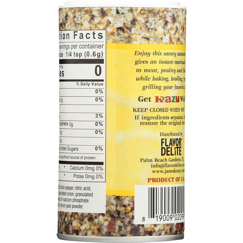 Jane's Krazy Seasonings Mixed-Up Lemon Pepper Marinade & Seasoning, 2.5