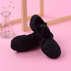 Bothevin Ballet Shoes Split Leather Sole Ballet Slippers Ballet Training Shoes for Children Adults Size 23-42, black, 35 EU