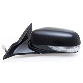 Fit System - 63584H Driver Side Mirror for Acura TL, Black PTM, w/Turn Signal & Memory, Blue Lens, Foldaway, Heated Power
