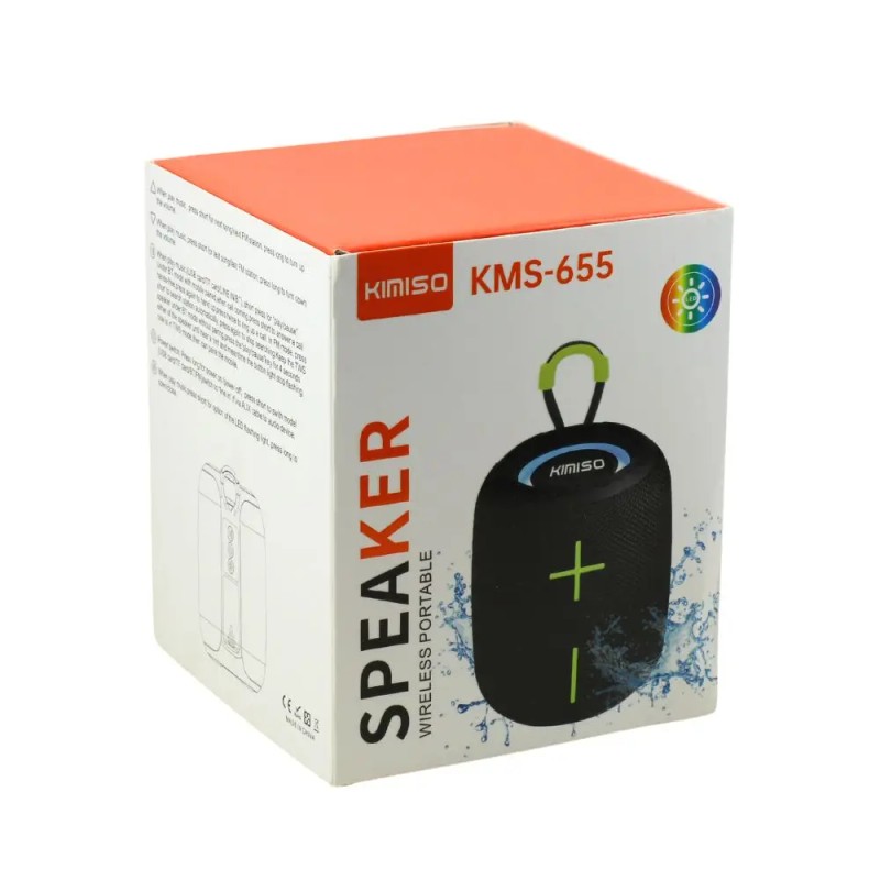 Portable Green Speaker with RGB Lights Multiple Inputs Handle &