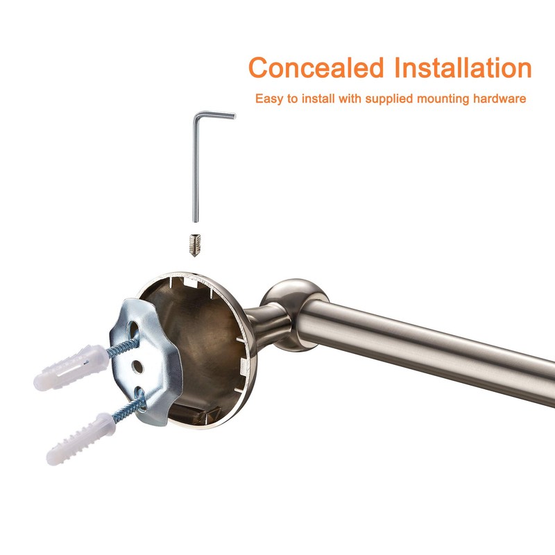 BGL Bathroom Accessory Set, Brushed Nickel Adjustable Expandable Towel Bar