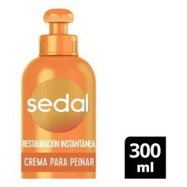 Sedal Crema para Peinar Restauración Instantánea ideal para reparar y dar fuerza al cabello dañado, dejándolo supersuave y agradable al tacto 300 ml