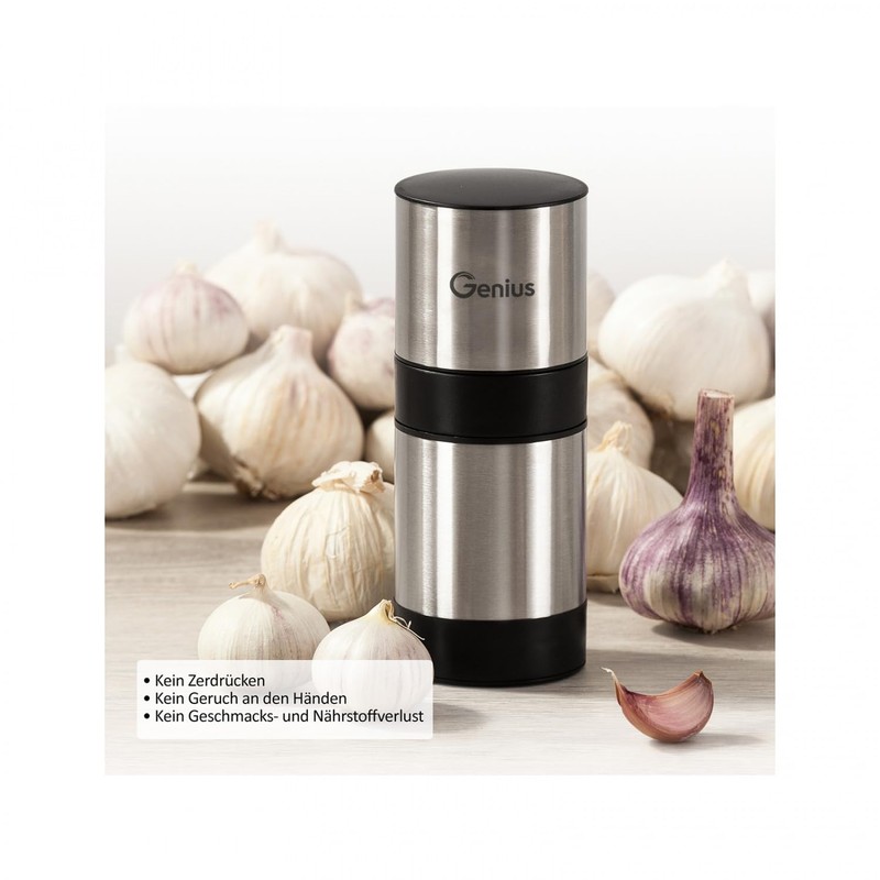 Genius Knoblauchschneider G7 ES, Edelstahl, Silber, 27 x 18 x