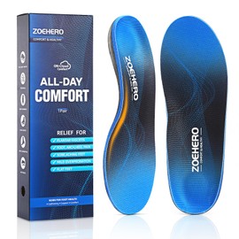 Plantillas para fascitis plantar para hombres y mujeres, inserciones ortopédicas resistentes con soporte para el arco para aliviar la fascitis plantar, alivio del dolor de pies, plantillas cómodas para estar de pie todo el día, sprot, senderismo