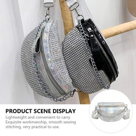 KESYOO Waist Bag Shiny Waist Pouch Glitter Cross Body Bag Chest Bag for Outdoor Travel