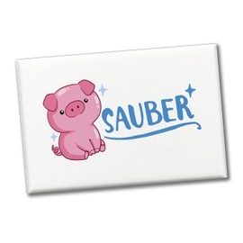 Pig Souvenir Magnet Square with Saying Clean Perfect for Dishwasher Bathroom Laundry Room Kitchen Ideal for Cleaning Cleaning Cleaning Dirt Removal