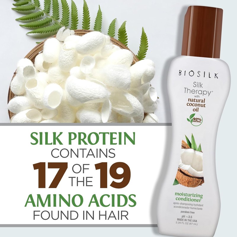 Biosilk Silk Therapy with Coconut Oil Moisturizing Conditioner Unisex 2.26
