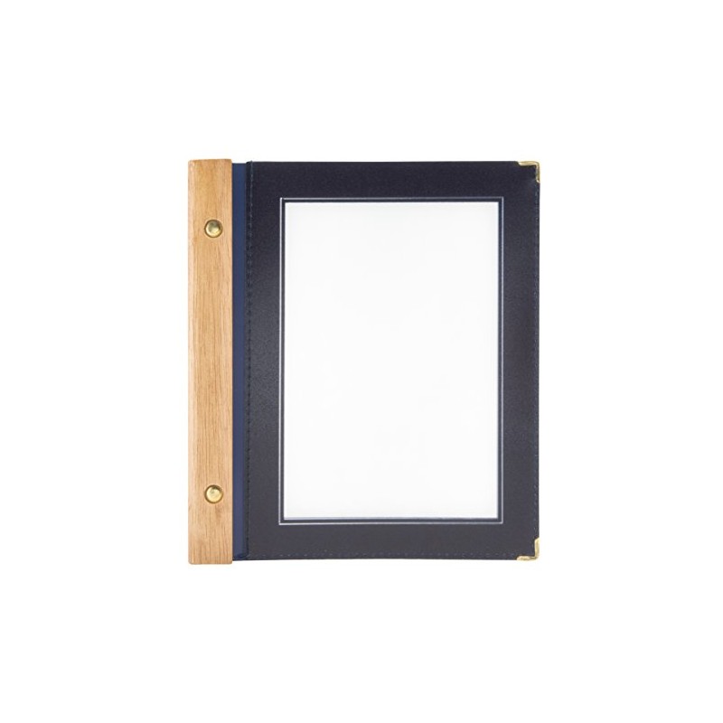 Securit A5 Wood Range Menu Card with 2 Inserts, Blue