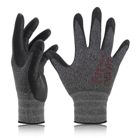 DEX FIT Lightweight Work Gloves FN330, 3D Comfort Power Grip, Thin, Flexible, Stretchy Fit Nylon, Spandex, Durable, Water-based, Nitrile Foam, Machine Washable, grey