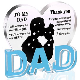 Dad Gifts, Gifts for Dad - Acrylic Heart Plaque Daddy Gifts 3.9 × 3.7 × 0.4inch, Dad Birthday Gifts from Daughter, Son, Fathers Day, Birthday, Christmas Gifts for Dad, New Dad, Stepfather