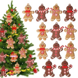 Gingerbread Man Pendant 12 Pieces Gingerbread Man Decoration Christmas Tree Decoration Gingerbread Figure Christmas Tree Decoration Pendant Christmas Decoration Figures Set for Festive Home Party