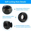 Pack of 50 M4 Nuts Set, Self-Locking Nuts, Black, Hex