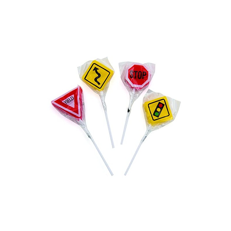Fun Express Frosted Street Sign Lollipops - Fun Edible Party