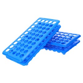 DECHOUS 2pcs Blue Plastic Scientific Test Tube Racks with Lab Experiment Tube Management and Sample Vial Organization