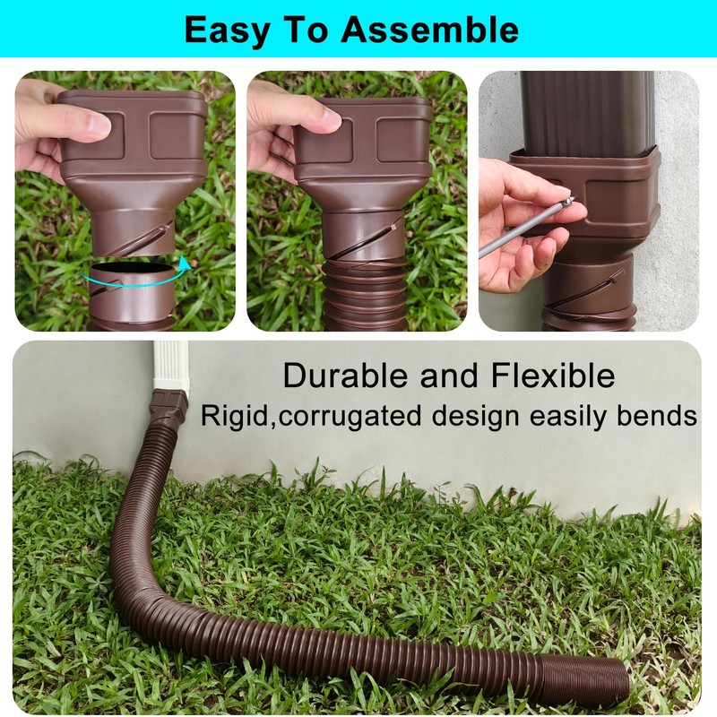7ft Long Gutter Downspout Extensions, Outer diameter 3" Gutter Extensions