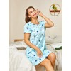 PNAEONG Women's Cotton Nightgown Sleepwear Short Sleeves Shirt Casual Print