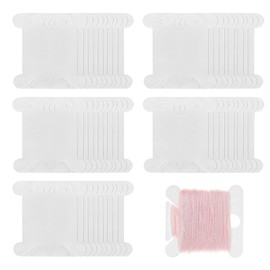 GZGXKJ 100 Pieces White Plastic Silk Bobbins Set Embroidery Thread Bobbins Yarn Winder for Storage Holder Cross Stitch Sewing Supplies