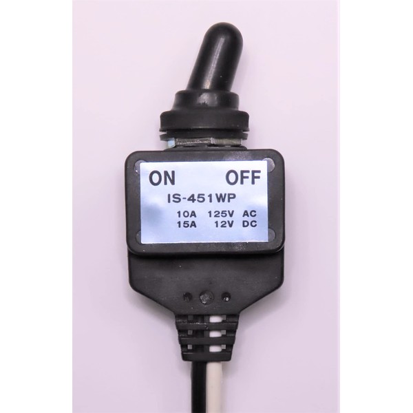Waterproof toggle switch ON-OFF IS-451WP (hex nut, waterproof cap, rubber gasket included)