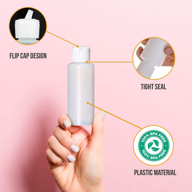 Onisavings Plastic Cylinder Bottles with Flip Top Pour Spout -