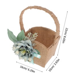 KOMBIUDA Rustic Flower Girl Basket Elegant Petal Basket for Weddings Parties Special Events Design with Handle for Flower Girl to Scatter Petals Down the Aisle