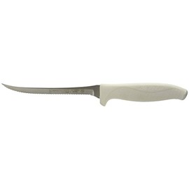 Dexter-Russell 24303 SofGrip 5½" Utility Knife| Narrow Scalloped High-Carbon DEXSTEEL Blade, Non-Slip Soft Rubber Grip Handle, Stain-Free Professional Kitchen Knife, NSF Certified, White