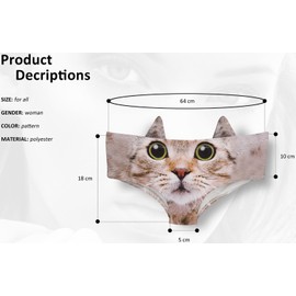 Ababalaya Womens Underwear Funny Panties For women, Gift Ideas For Her, Valentines Gifts, Cute Kitty, M