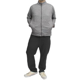 One Colors First Down Hoodie, Men's, Large Size, Dry, Lightweight, Sweat Absorbent, Quick Drying, Stretchable, Stand Blouson, heather gray (stand)
