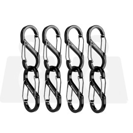 BLACKDOG S-Shaped Carabiner, Carabiner, Small, Stylish, 8 Hooks, 8 Hooks, Aluminum Alloy, Durable, Ultra Lightweight, Multi-functional, Convenient to Carry