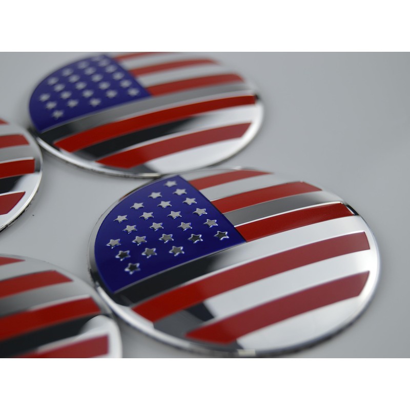 4X 56.5mm=2.24 inches American Flag Wheel Hub Center Cap Emblem