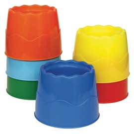 Creativity Street Stable Water Pots, Assorted Colors, 4-1/2" Dia., 6 Pieces