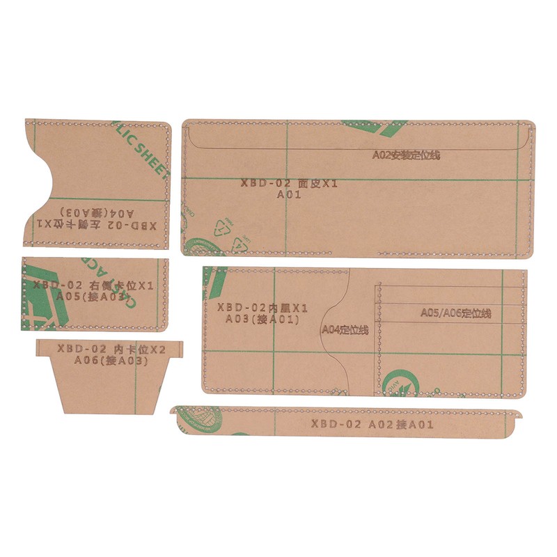 6PCS Acrylic Template DIY Wallet Pattern Handmade Making Mold Craft