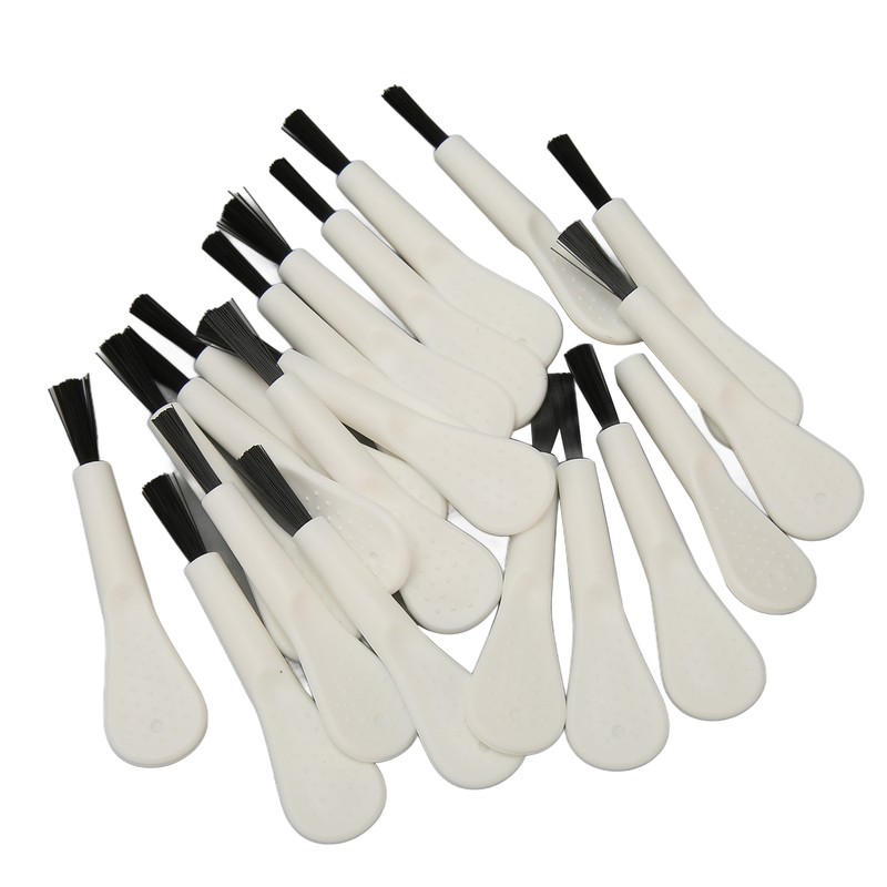20pcs White Handle Black Hair Sound Aid Cleaning Brush Professional