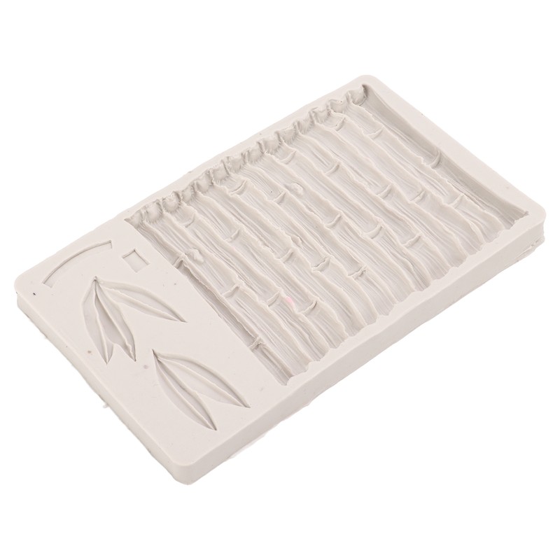 Silicone Mold Safe Elastic Grey Leaves Bamboo Design Tear Resistant